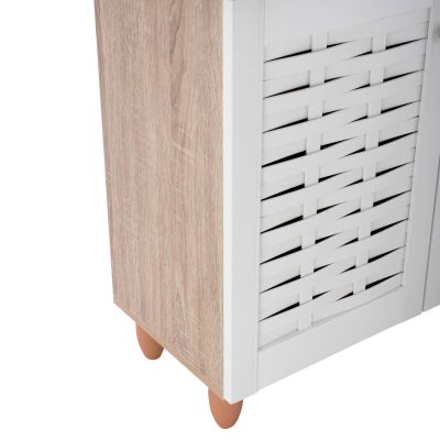 Shoe Cabinet Melamine with 3 Doors HM2211.06 Sonama-White 114,5x34x68cm