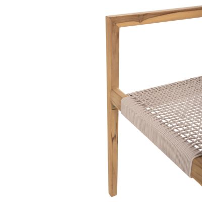 КРЕСЛО CHARLOTTE HM9637.07 ТИКОВО ДЪРВО В ЕСТЕСТВЕНО И БЕЖОВО ВЪЖЕ 58x61x81Hcm.