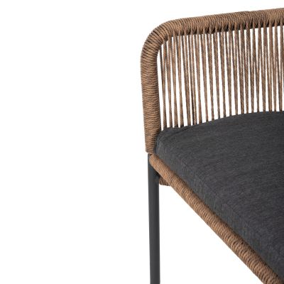 ВЪНШЕН 2-МЕСТЕН ДИВАН BAFFIN HM6054.03 АЛУМИНИЕВ АНТРАЦИТ-PE РАТАНОВ БЕЖОВ-АНТРАЦИТ ВЪЗГЛАВНИЦИ