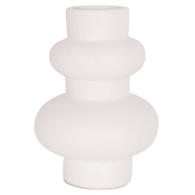 TABLE DECORATIVE VASE LEMA HM4664.02M TERRACOTA IN WHITE--Φ22x29Hcm.