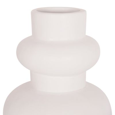 TABLE DECORATIVE VASE LEMA HM4664.02M TERRACOTA IN WHITE--Φ22x29Hcm.