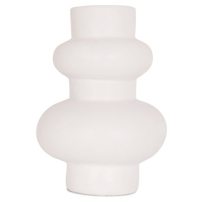 TABLE DECORATIVE VASE LEMA HM4664.02M TERRACOTA IN WHITE--Φ22x29Hcm.