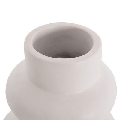 TABLE DECORATIVE VASE LEMA HM4664.02M TERRACOTA IN WHITE--Φ22x29Hcm.