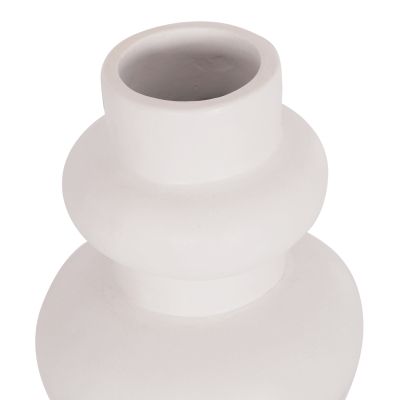 TABLE DECORATIVE VASE LEMA HM4664.02M TERRACOTA IN WHITE--Φ22x29Hcm.
