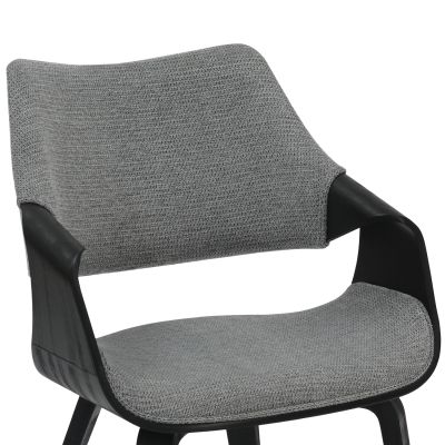 DINING CHAIR NETTO HM9976.02 PLYWOOD FRAME IN BRUSHED BLACK-GREY FABRIC 55x56x83,5Hcm.