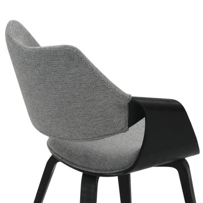 DINING CHAIR NETTO HM9976.02 PLYWOOD FRAME IN BRUSHED BLACK-GREY FABRIC 55x56x83,5Hcm.