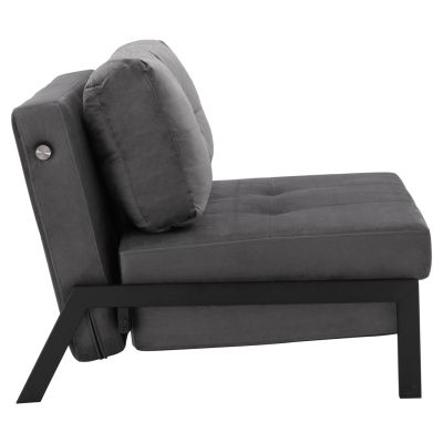 HM3078.11 Armchair Bed, velvet grey, 95x92x66cm