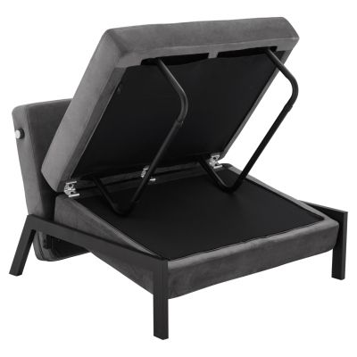 HM3078.11 Armchair Bed, velvet grey, 95x92x66cm