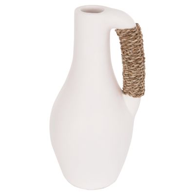 TABLE DECORATIVE VASE CAMMER HM4687.02L TERRACOTA IN WHITE--Φ18x39Hcm.