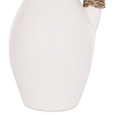 TABLE DECORATIVE VASE CAMMER HM4687.02L TERRACOTA IN WHITE--Φ18x39Hcm.