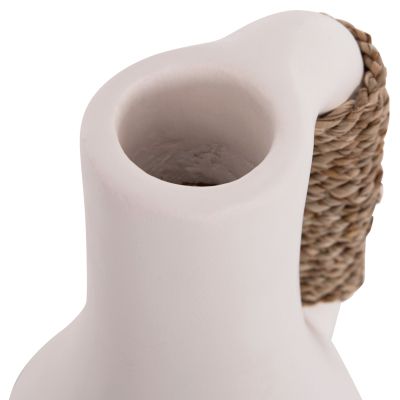 TABLE DECORATIVE VASE CAMMER HM4687.02L TERRACOTA IN WHITE--Φ18x39Hcm.