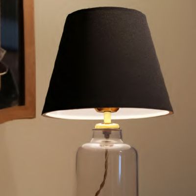 TABLE LAMP HM7583.02 BLACK CAP, TRANSPARENT BASE, GOLDEN PILLAR