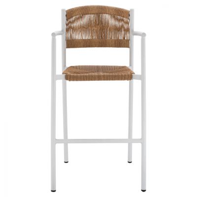 АЛУМИНИЕВА ТАБУРЕТКА БЯЛА С ВЪЖЕ БЕЖОВА HM5785.01 56x59x107 см.