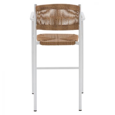 АЛУМИНИЕВА ТАБУРЕТКА БЯЛА С ВЪЖЕ БЕЖОВА HM5785.01 56x59x107 см.