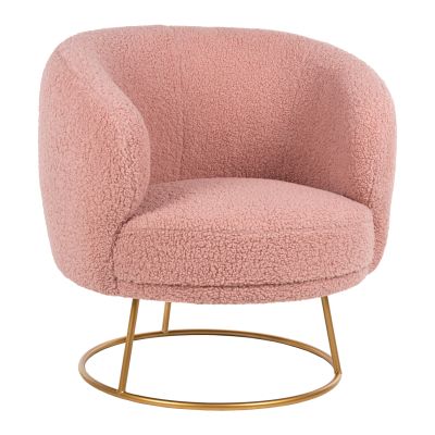 ARMCHAIR ARIEN HM8403.22 BOUCLE FABRIC IN DUSTY PINK-GOLD METAL BASE 78x75x84Hcm.