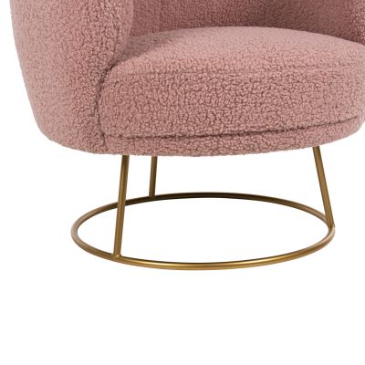 ARMCHAIR ARIEN HM8403.22 BOUCLE FABRIC IN DUSTY PINK-GOLD METAL BASE 78x75x84Hcm.
