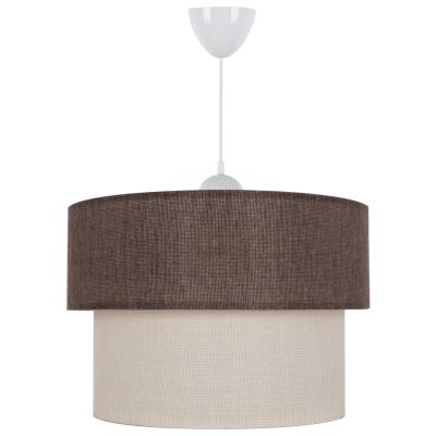 PENDANT CEILING LAMP HM7619.03 TWO-LAYER FABRIC DRUM, PLASTIC FRAME