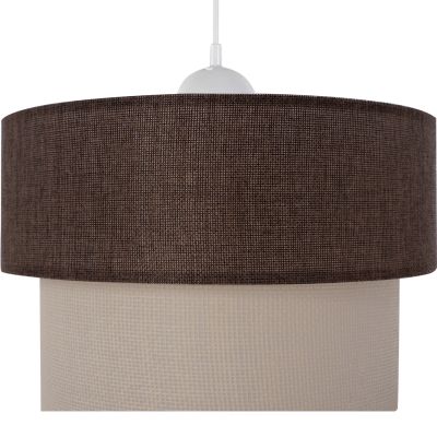 PENDANT CEILING LAMP HM7619.03 TWO-LAYER FABRIC DRUM, PLASTIC FRAME