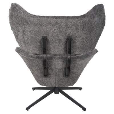 КРЕСЛО ВЪРТЕЩО BRYLL HM9597.01 СИВО БУКЛЕ-ЧЕРНА МЕТАЛНА ОСНОВА 86x90x97Hcm.