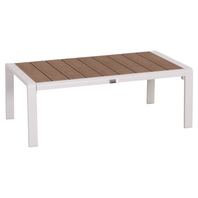 SUNLOUNGER SIDE TABLE BENTRY HM6276.01 ALUMINUM IN WHITE--POLYWOOD 100x56x35Hcm.