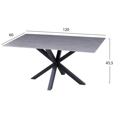 ХОЛНА МАСА HM9470.05 СИВ МРАМОР СПИТОВАН КАМЪК ПЛОТ-ЧЕРНА МЕТАЛНА ОСНОВА 120x60x45,5Hcm.