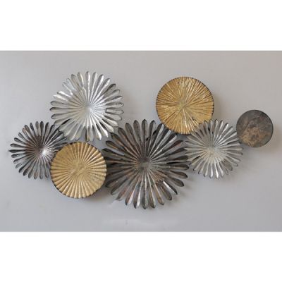 METAL WALL DECORATION HM7157 SILVER GOLD 88Χ5Χ45 cm.
