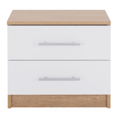 NIGHT STAND HM2220.06 SONAMA-WHITE 48x40,5x41,5 cm.