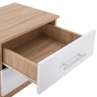 NIGHT STAND HM2220.06 SONAMA-WHITE 48x40,5x41,5 cm.