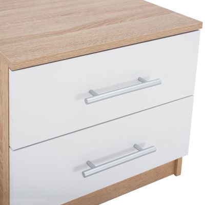 NIGHT STAND HM2220.06 SONAMA-WHITE 48x40,5x41,5 cm.