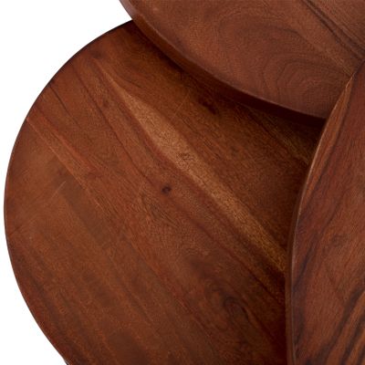 3 NESTING TABLES OBI HM9255 ACACIA WOOD WITH METAL BLACK LEGS 78x78x47H CM.