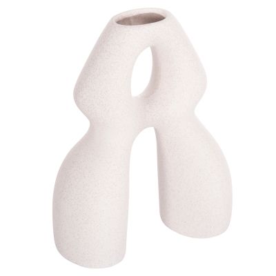 CERAMIC TABLE DECOR ISIL HM4598.01 OFF WHITE WITH CRYSTALLIZATION 26x9.5x29.5Hcm.