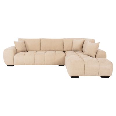 ЪГЛОВ ДИВАН (ДЕСЕН) COVEN HM3266.01R ДАМАС ЕКРЮ 298x102-208x85Hcm.