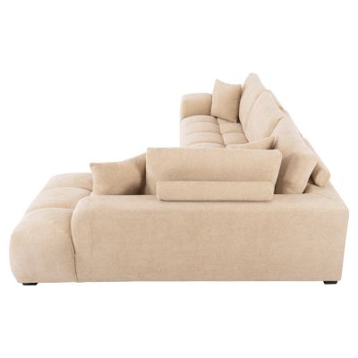 ЪГЛОВ ДИВАН (ДЕСЕН) COVEN HM3266.01R ДАМАС ЕКРЮ 298x102-208x85Hcm.