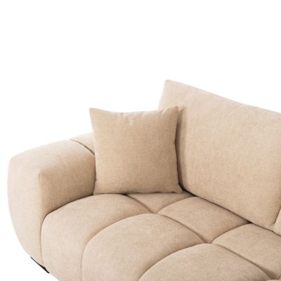 ЪГЛОВ ДИВАН (ДЕСЕН) COVEN HM3266.01R ДАМАС ЕКРЮ 298x102-208x85Hcm.