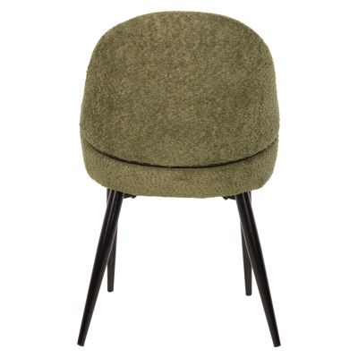 СТОЛ SARKY HM8585.03 BOUCLE GREEN ПЛАТ-ЧЕРНИ МЕТАЛНИ КРАКА 55x62x89Hcm.