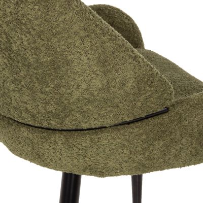 СТОЛ SARKY HM8585.03 BOUCLE GREEN ПЛАТ-ЧЕРНИ МЕТАЛНИ КРАКА 55x62x89Hcm.