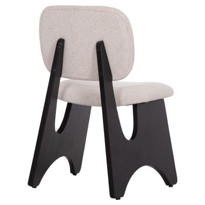DINING CHAIR BELLISI HM18248.02 FABRIC IN CREAM WHITE-PLYWOOD IN BLACK 53x56x78Hcm.