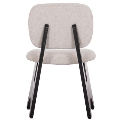 DINING CHAIR BELLISI HM18248.02 FABRIC IN CREAM WHITE-PLYWOOD IN BLACK 53x56x78Hcm.