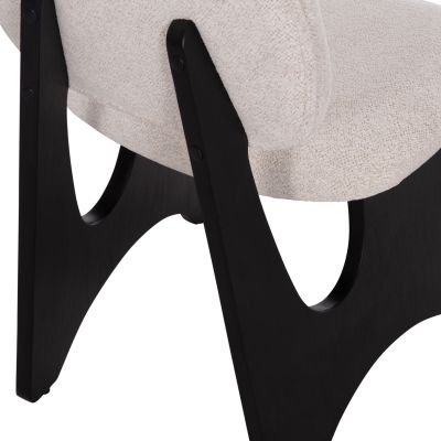 DINING CHAIR BELLISI HM18248.02 FABRIC IN CREAM WHITE-PLYWOOD IN BLACK 53x56x78Hcm.