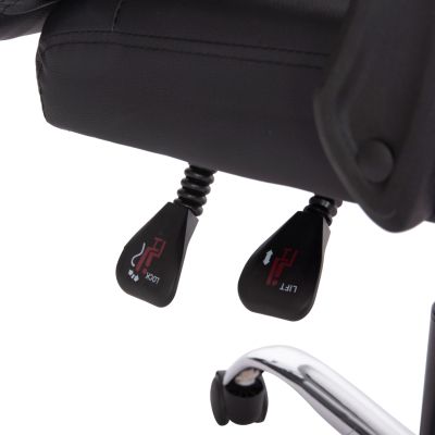 ОФИС СТОЛ LAGOM HM1198 ЧЕРЕН PVC-МЕТАЛНА ХРОМИРАНА ОСНОВА-ЧЕРНА НАЙЛОНОВА РАМКА 63x51x115Hcm.