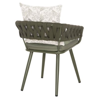 ARMCHAIR ALUMINUM CAMDEN HM6141.09 BACK CUSHION WITH PRINT DESIGN-DARK OLIVE 56x60x72-87Hcm.