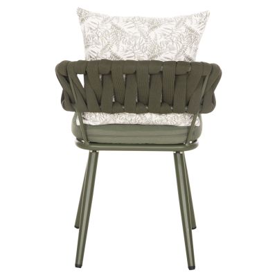 ARMCHAIR ALUMINUM CAMDEN HM6141.09 BACK CUSHION WITH PRINT DESIGN-DARK OLIVE 56x60x72-87Hcm.