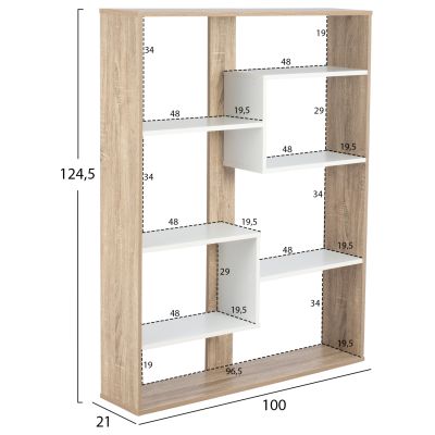 BOOKCASE MARCELINE HM8772.01 100Χ21Χ124,5 WHITE