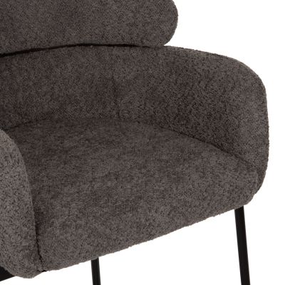 БАР СТОЛ СРЕДЕН НА ВИСОЧИН WOLF HM8584.01 СИВ ПЛАТ ОТ БУКЛЕ-ЧЕРНИ МЕТАЛНИ КРАКА 56x56x96Hcm.