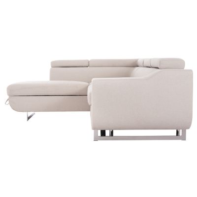 CORNER SOFA-BED WITH STORAGE SPACE ENCORE HM3301.03L BEIGE FABRIC 285x205x90Hcm.