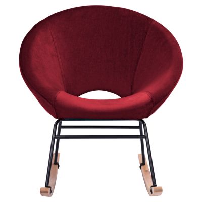 Rocker velvet armchair Paulina HM8399.06, Burgundy red 76x86x76 cm.