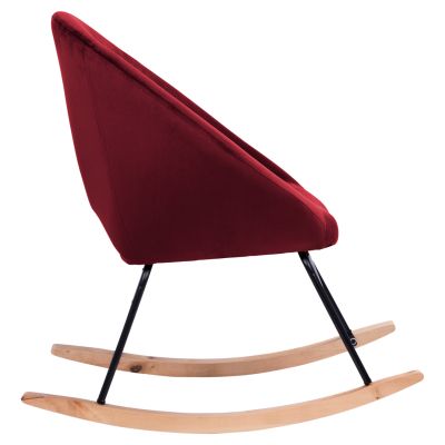 Rocker velvet armchair Paulina HM8399.06, Burgundy red 76x86x76 cm.