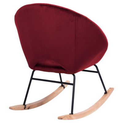 Rocker velvet armchair Paulina HM8399.06, Burgundy red 76x86x76 cm.
