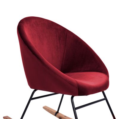 Rocker velvet armchair Paulina HM8399.06, Burgundy red 76x86x76 cm.
