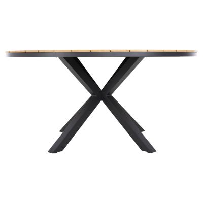 OUTDOOR ROUND TABLE MORIL HM6042.01 ALUMINUM IN ANTHRACITE-POLYWOOD IN NATURAL WOOD Φ150cm.